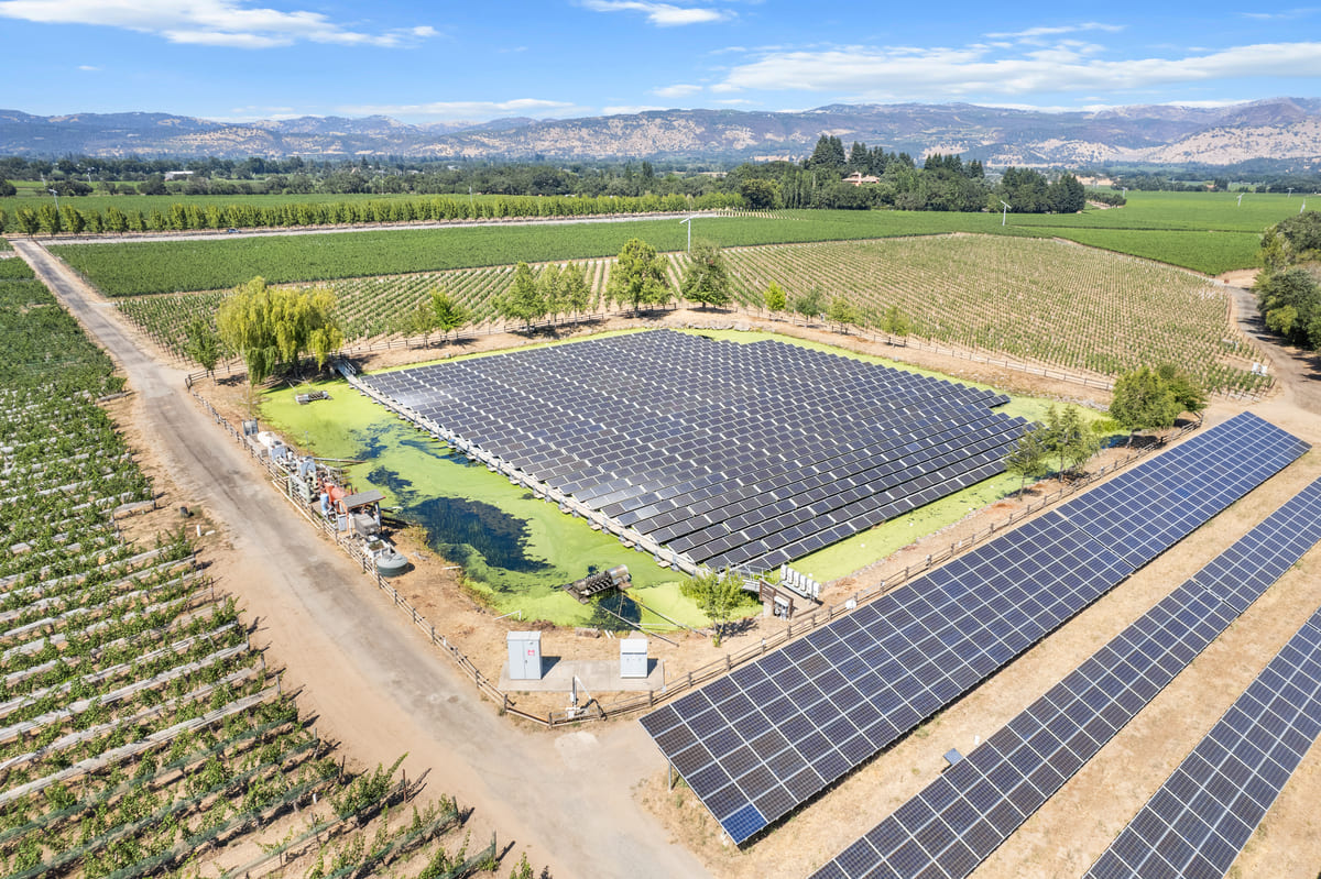 solar panels in field