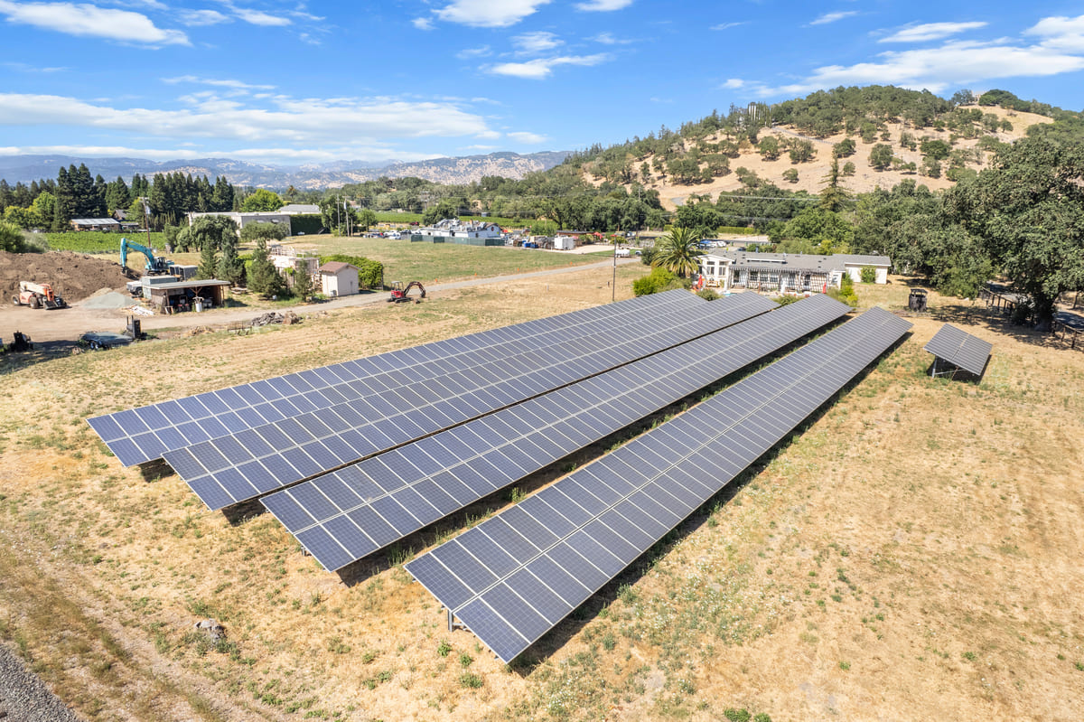 solar panels in field